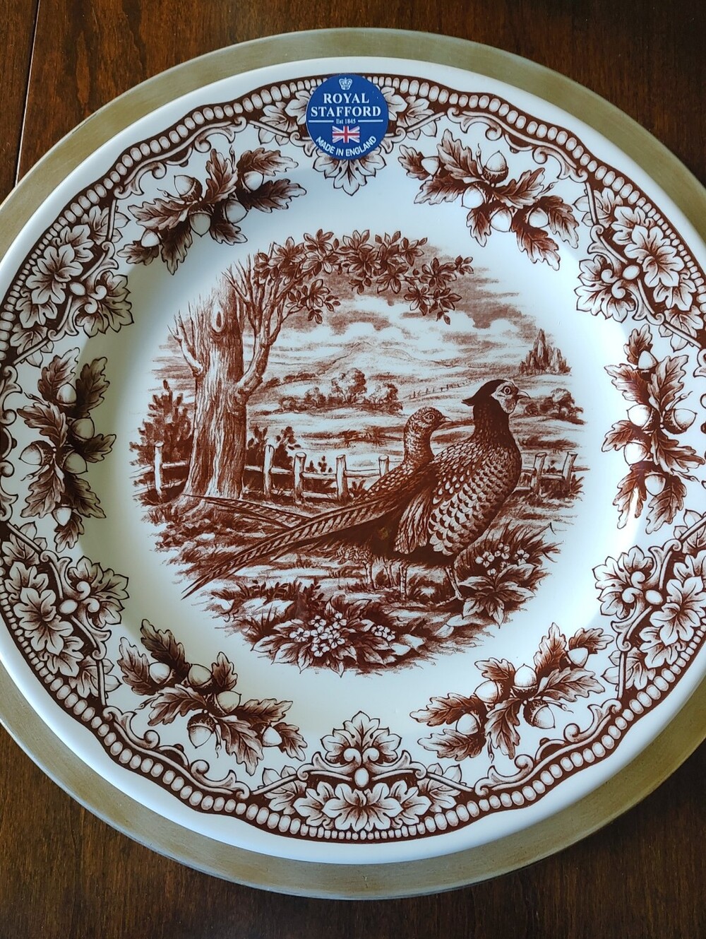Royal Stafford Brown Pheasant Dinner Plate Set Of 4 Thanksgiving